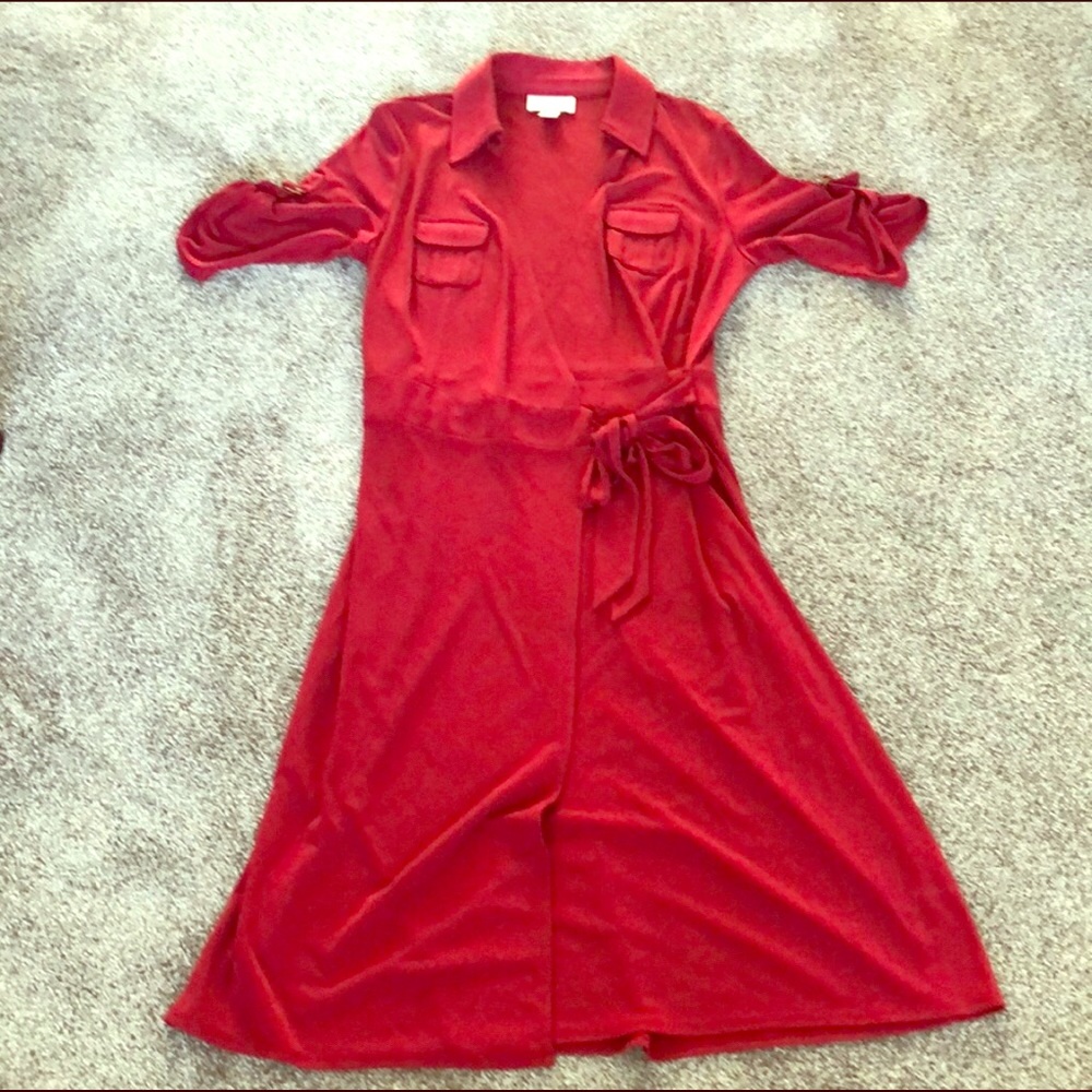 Dress LOFT Midi Red Wrap
